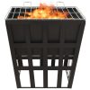 2-in-1 Fire Pit and BBQ 34x34x48 cm Steel