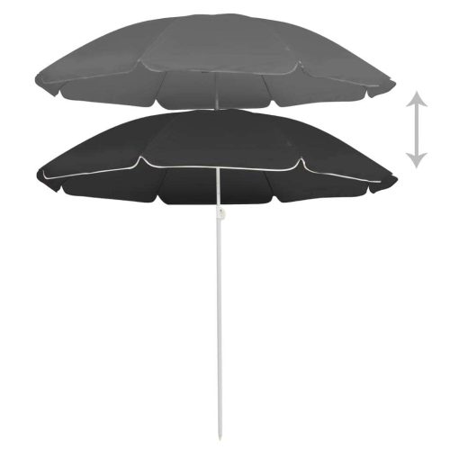 Outdoor Parasol with Steel Pole Anthracite 180 cm