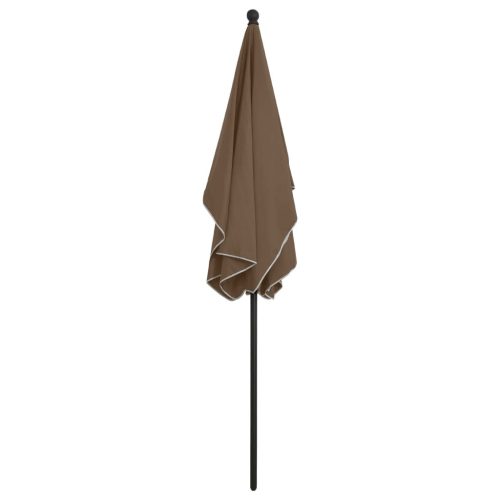 Garden Parasol with Pole 210×140 cm Taupe