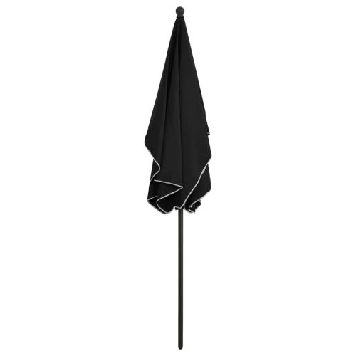 Garden Parasol with Pole 210×140 cm Black