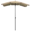 Garden Parasol with Pole 200×130 cm Taupe