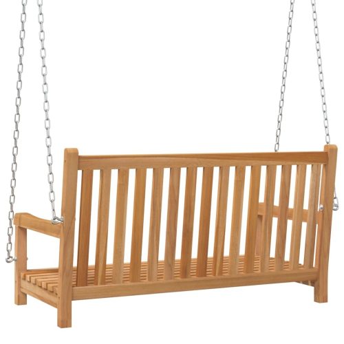 Swing Bench Solid Teak Wood 114x60x64 cm