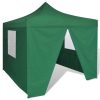 Foldable Tent 3×3 m with 4 Walls Green