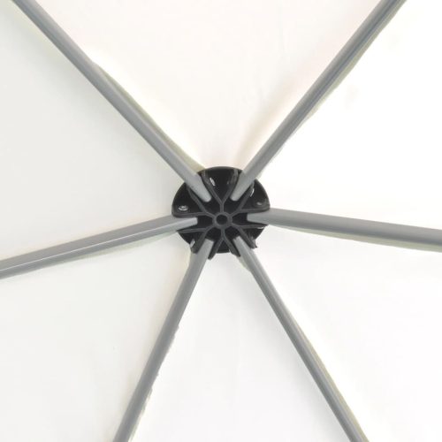 Hexagonal Pop-Up Marquee with 6 Sidewalls Cream White 3.6×3.1 m