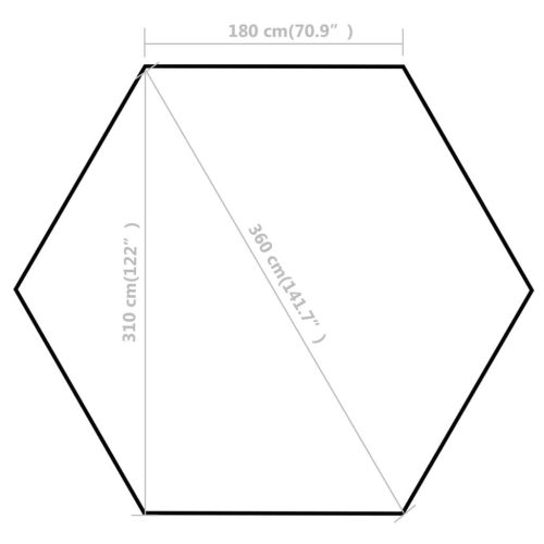 Hexagonal Pop-Up Marquee with 6 Sidewalls Grey 3.6×3.1 m