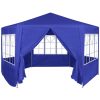 Marquee with 6 Side Walls Blue 2×2 m