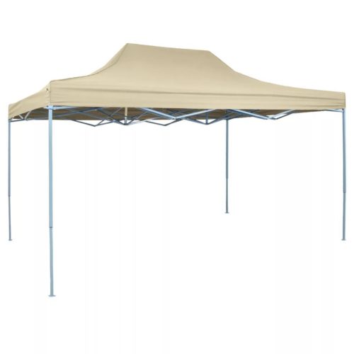 Foldable Tent Pop-Up 3×4.5 m Cream White
