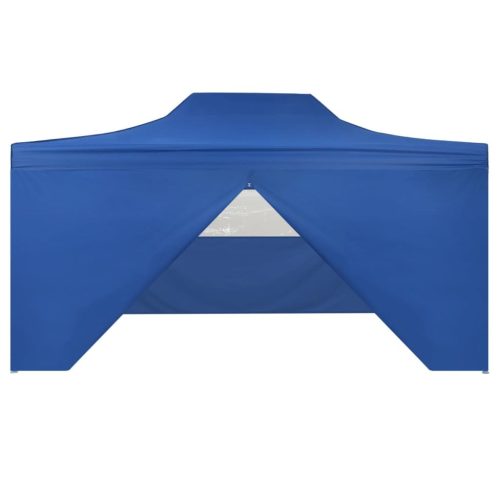 Foldable Tent Pop-Up with 4 Side Walls 3×4.5 m Blue