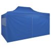 Foldable Tent Pop-Up with 4 Side Walls 3×4.5 m Blue