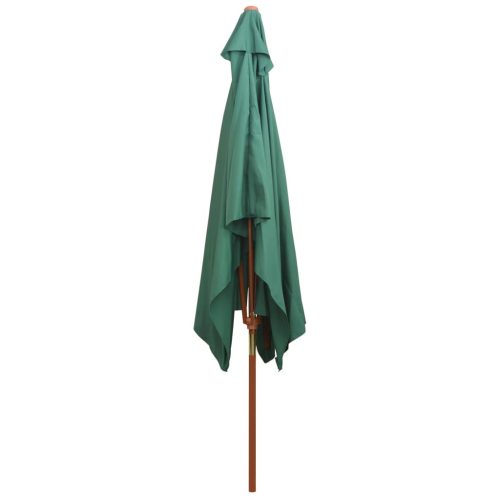 Parasol 200×300 cm Wooden Pole Green