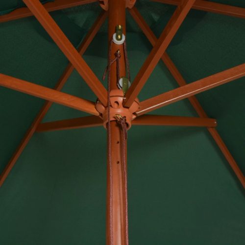 Parasol 270×270 cm Wooden Pole Green