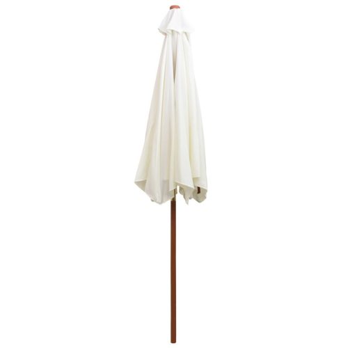 Parasol 270×270 cm Wooden Pole Cream White