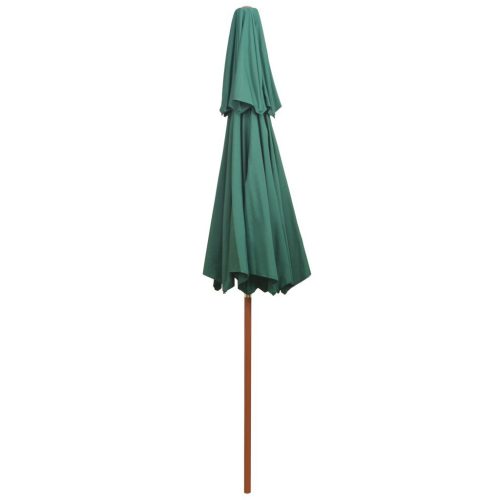 Double Decker Parasol 270×270 cm Wooden Pole Green