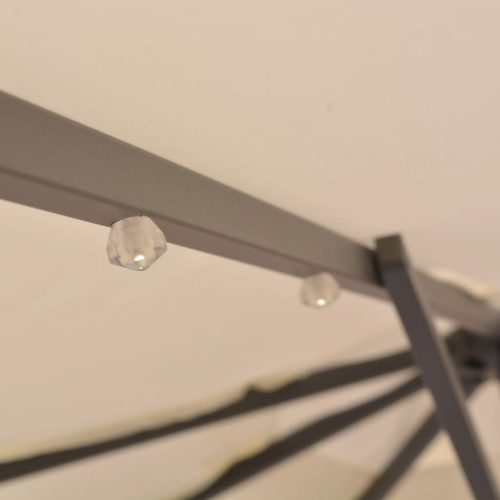 Hanging Parasol with LED Lighting 300 cm Sand Metal Pole