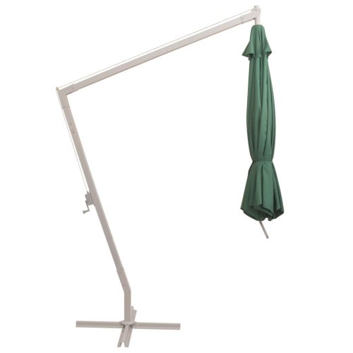 Hanging Parasol 350 cm Green Aluminium Pole