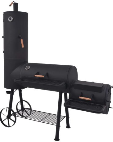 BBQ Charcoal Smoker with Bottom Shelf Black Heavy XXL