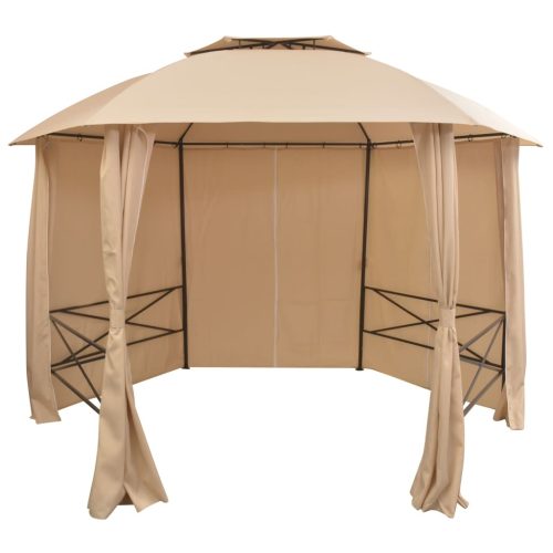 Garden Marquee Pavilion Tent with Curtains Hexagonal 360×265 cm