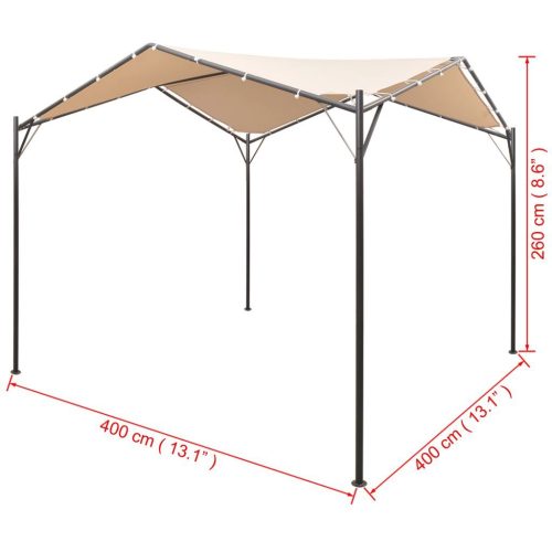 Gazebo Pavilion Tent Canopy 4×4 m Steel Beige