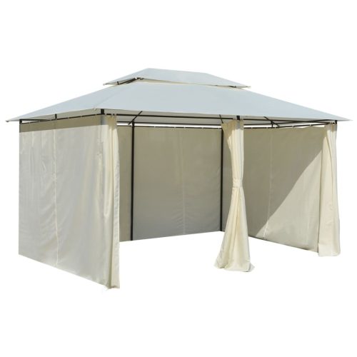 Garden Marquee with Curtains 4×3 m White