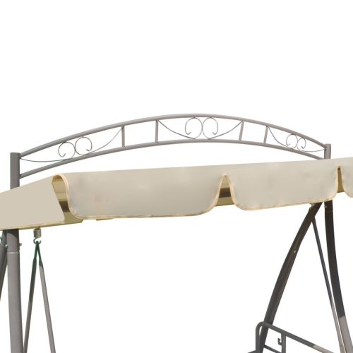 Outdoor Convertible Swing Bench with Canopy Sand White