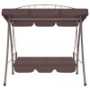 Outdoor Convertible Swing Bench with Canopy Coffee
