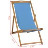 Deck Chair Teak 56x105x96 cm Blue