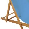 Deck Chair Teak 56x105x96 cm Blue
