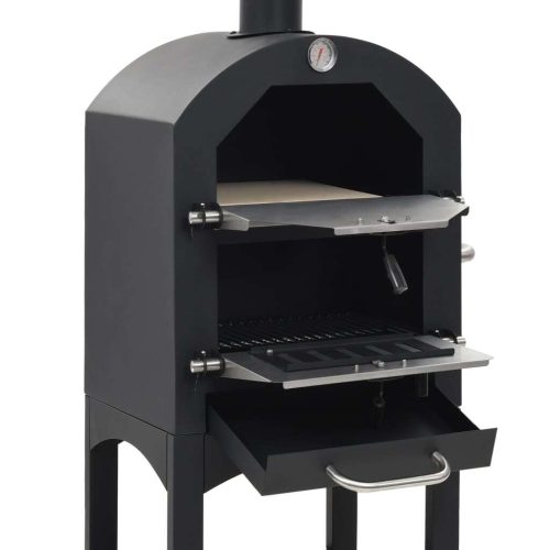 Charcoal Fired Outdoor Pizza Oven with Fireclay Stone