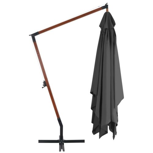 Cantilever Umbrella with Wooden Pole 400×300 cm Anthracite