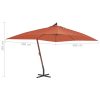 Cantilever Umbrella with Wooden Pole 400×300 cm Terracotta