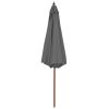 Outdoor Parasol with Wooden Pole 300 cm Anthracite