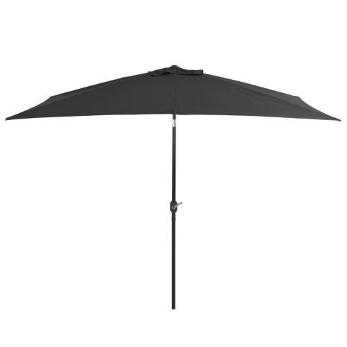 Outdoor Parasol with Metal Pole 300×200 cm Anthracite