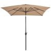 Outdoor Parasol with Metal Pole 300×200 cm Taupe