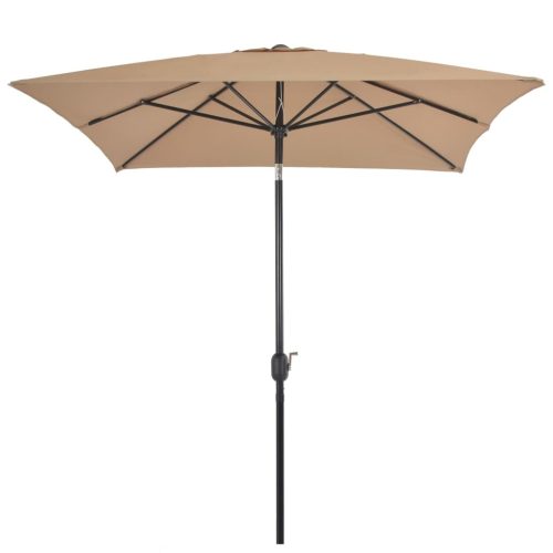 Outdoor Parasol with Metal Pole 300×200 cm Taupe