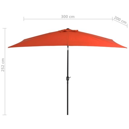Outdoor Parasol with Metal Pole 300×200 cm Terracotta