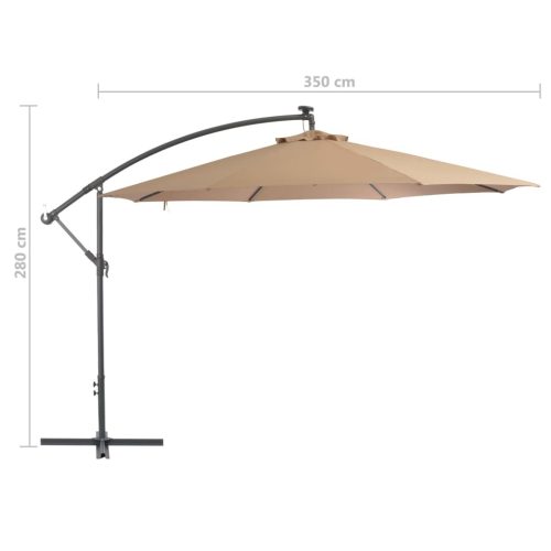 Cantilever Umbrella with Aluminium Pole 350 cm Taupe