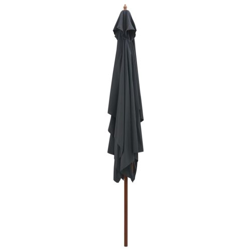 Outdoor Parasol with Wooden Pole 200×300 cm Anthracite