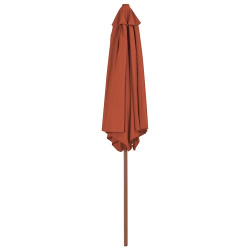 Outdoor Parasol with Wooden Pole 270 cm Terracotta