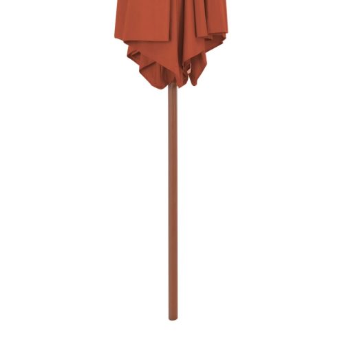 Outdoor Parasol with Wooden Pole 270 cm Terracotta