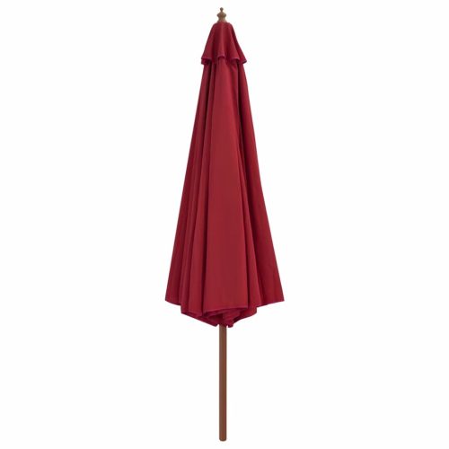 Outdoor Parasol with Wooden Pole 350 cm Burgundy