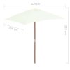 Outdoor Parasol with Wooden Pole 150×200 cm Sand