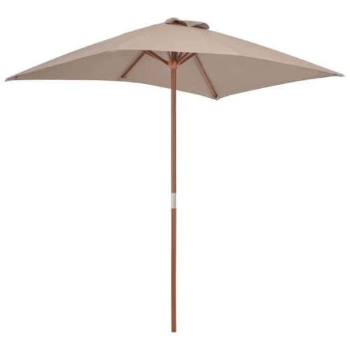 Outdoor Parasol with Wooden Pole 150×200 cm Taupe