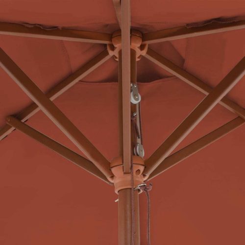 Outdoor Parasol with Wooden Pole 150×200 cm Terracotta