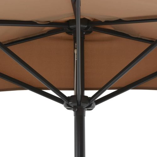 Balcony Parasol with Aluminium Pole Taupe 270×135 cm Half