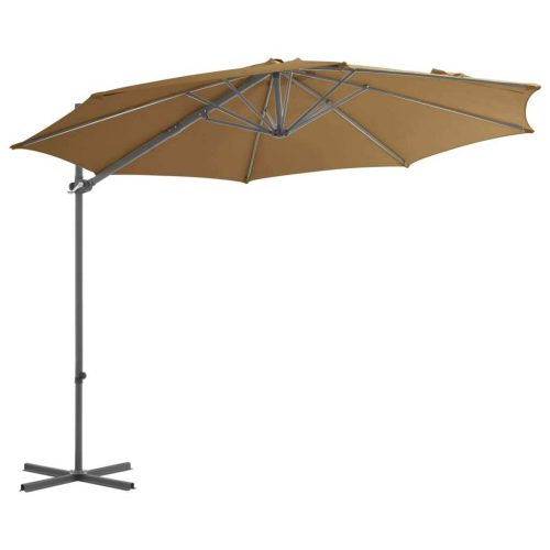 Cantilever Umbrella with Steel Pole Taupe 300 cm