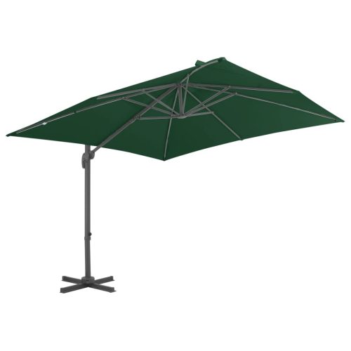 Cantilever Umbrella with Aluminium Pole 400×300 cm Green