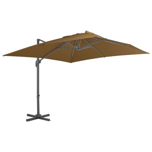 Cantilever Umbrella with Aluminium Pole 300×300 cm Taupe