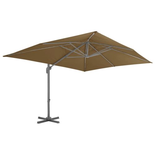 Cantilever Umbrella with Aluminium Pole 400×300 cm Taupe