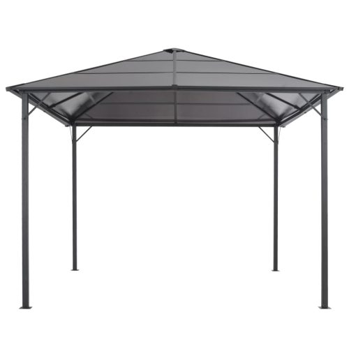 Gazebo with Roof Aluminium 3×3 m Black