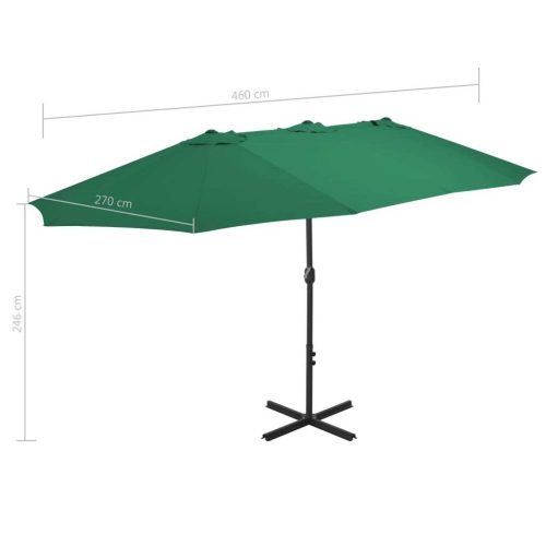 Outdoor Parasol with Aluminium Pole 460×270 cm Green